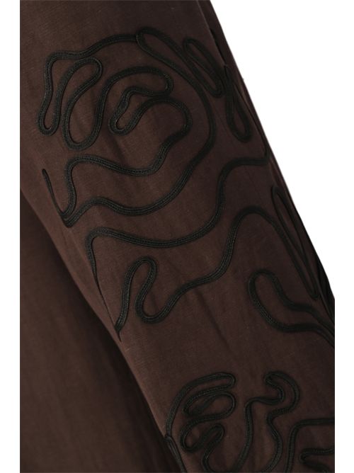 Pantalone Julian in misto lino e viscosa con ricamo floreale Liviana Conti | F6SL94W18-0